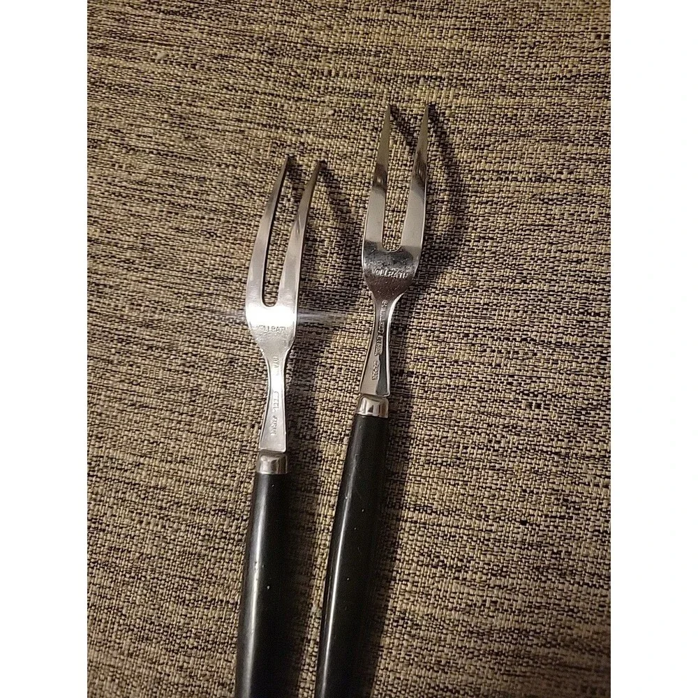 Pair Fondue Forks MCM Black Handle Vollrath Japan Vintage h'orderves Appetizer